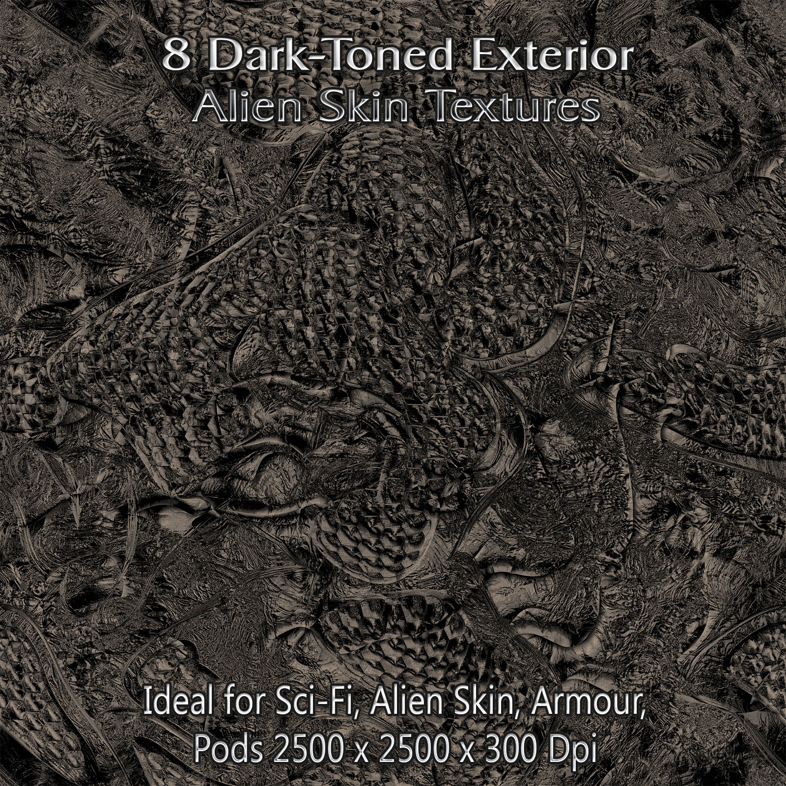 8 Dark-Toned Exterior Alien Skin Seamless Textures - Merchant Resource by N/A