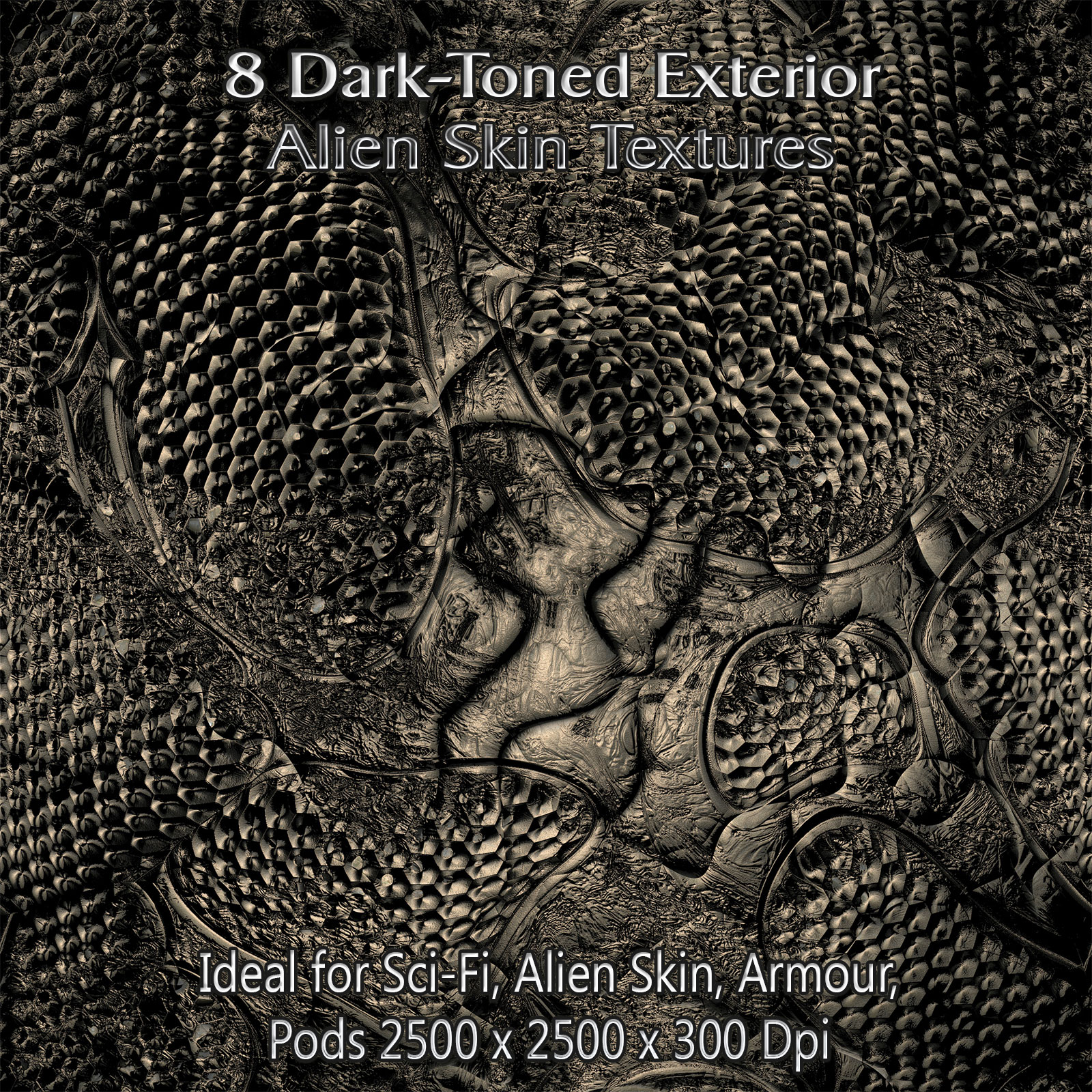 8 Dark-Toned Exterior Alien Skin Seamless Textures - Merchant Resource by N/A