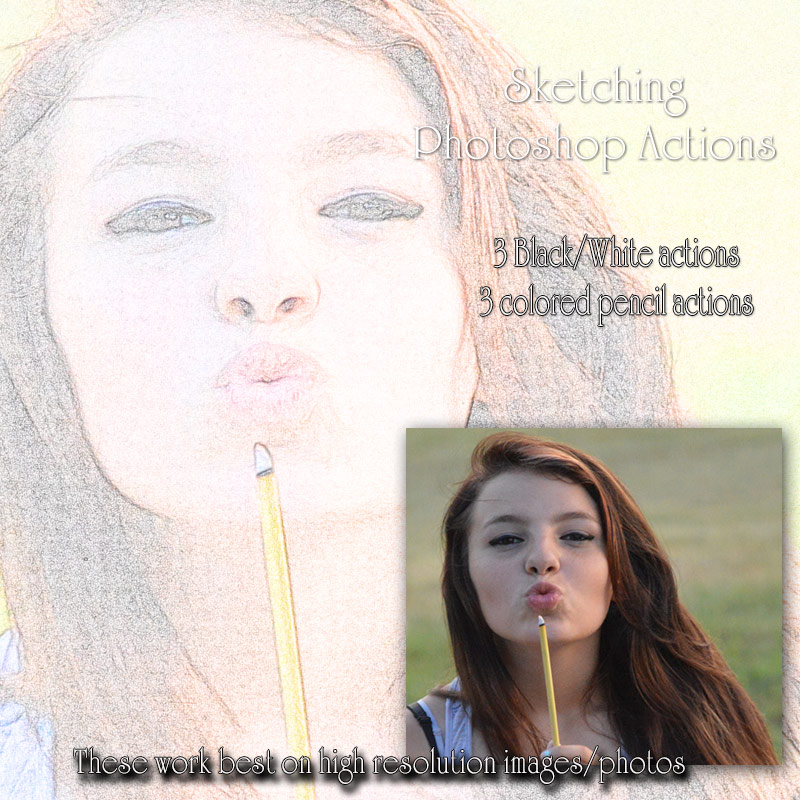 Sketching Photoshop Actions by N/A
