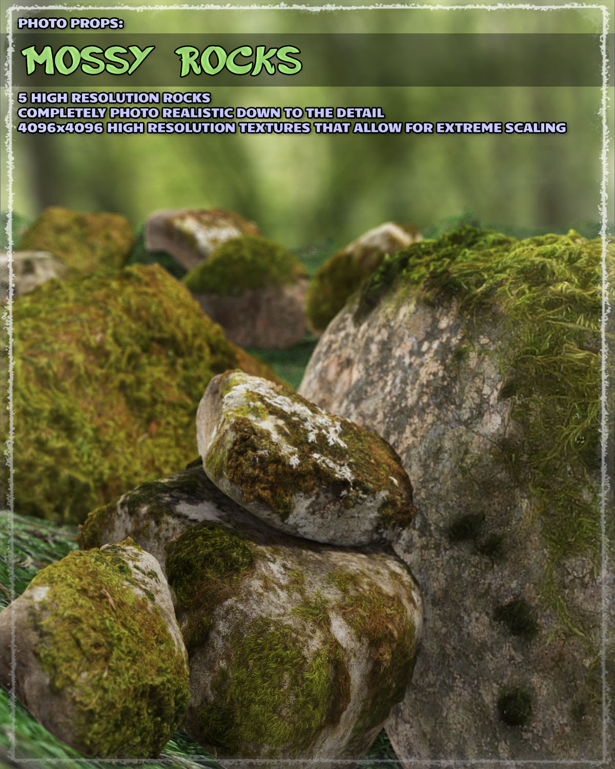 Photo Props: Mossy Rocks by N/A