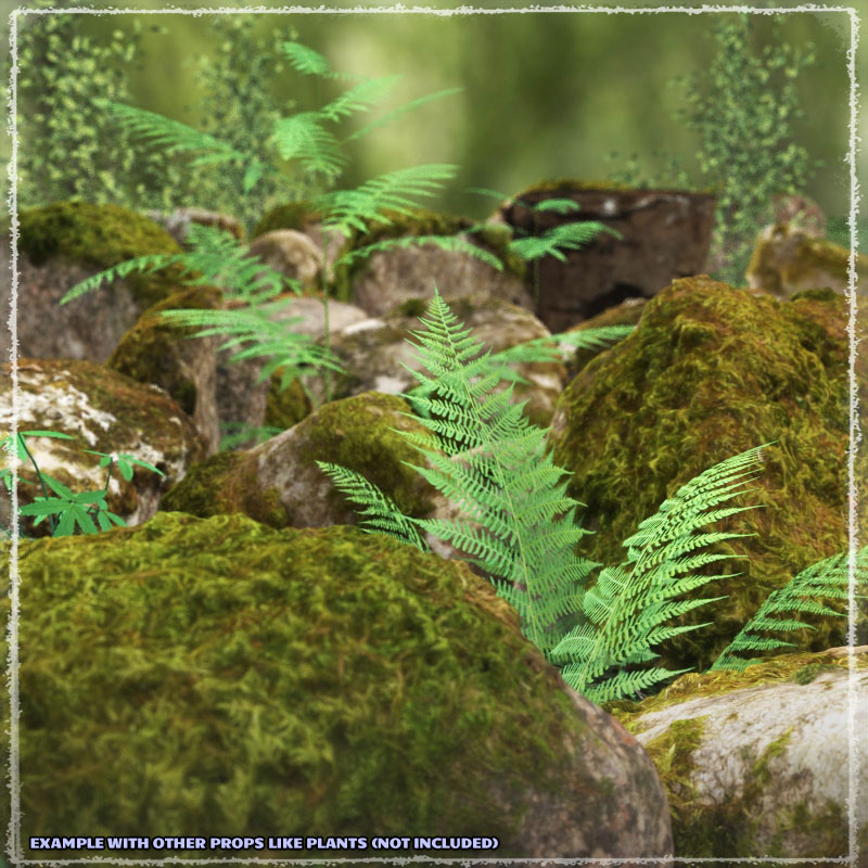 Photo Props: Mossy Rocks by N/A