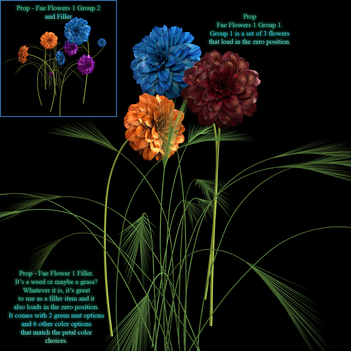 Fae Flowers 1 For Daz Studio by N/A