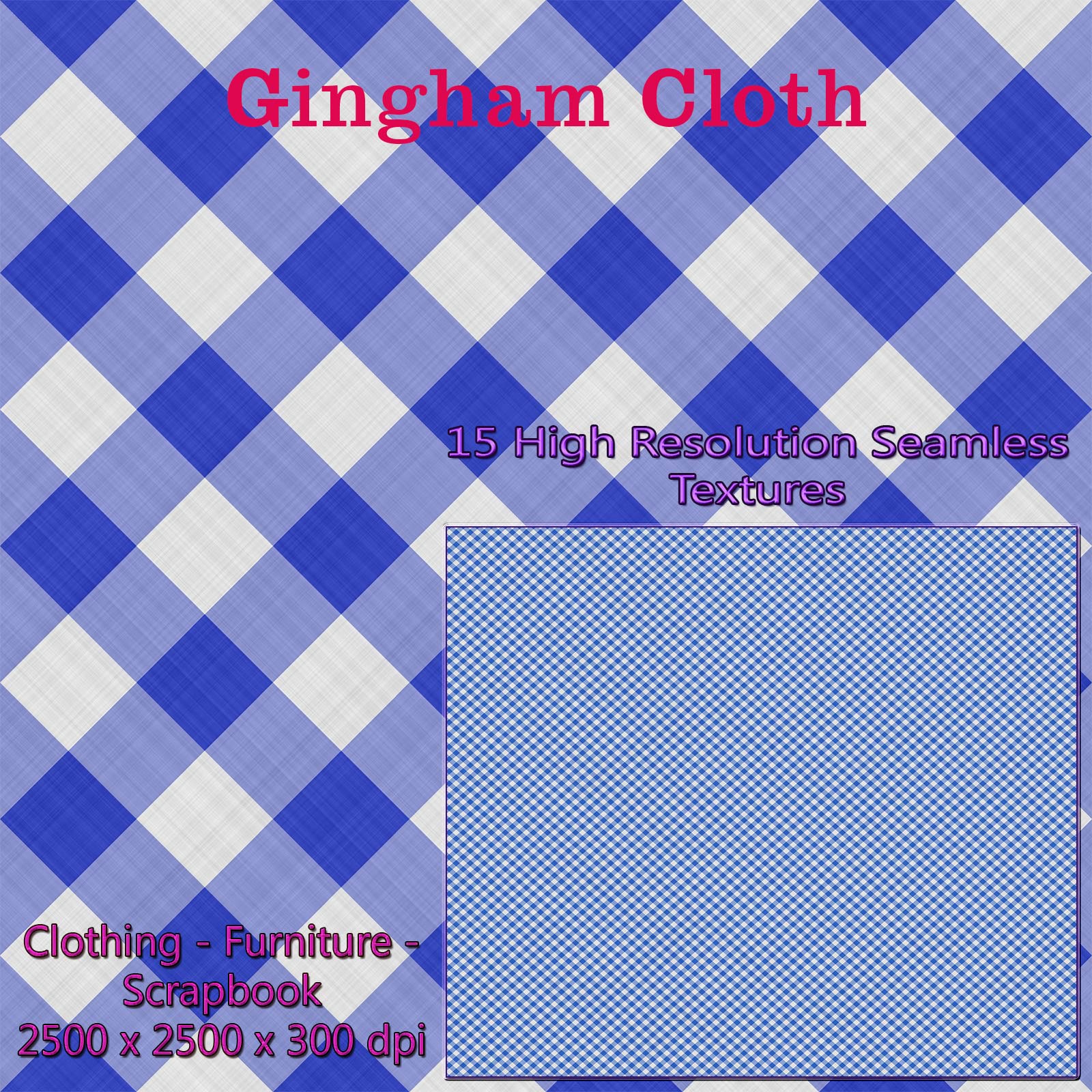 15 Seamless Gingham Cloth Textures - Merchant Resource by N/A