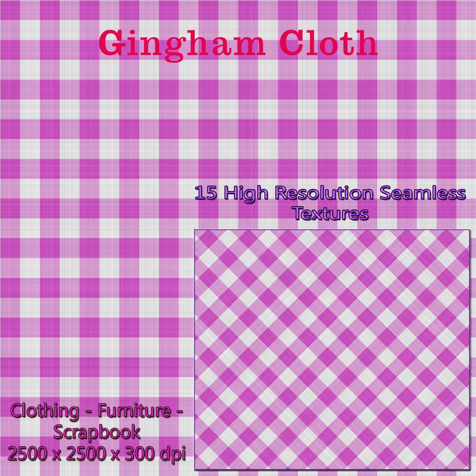 15 Seamless Gingham Cloth Textures - Merchant Resource by N/A