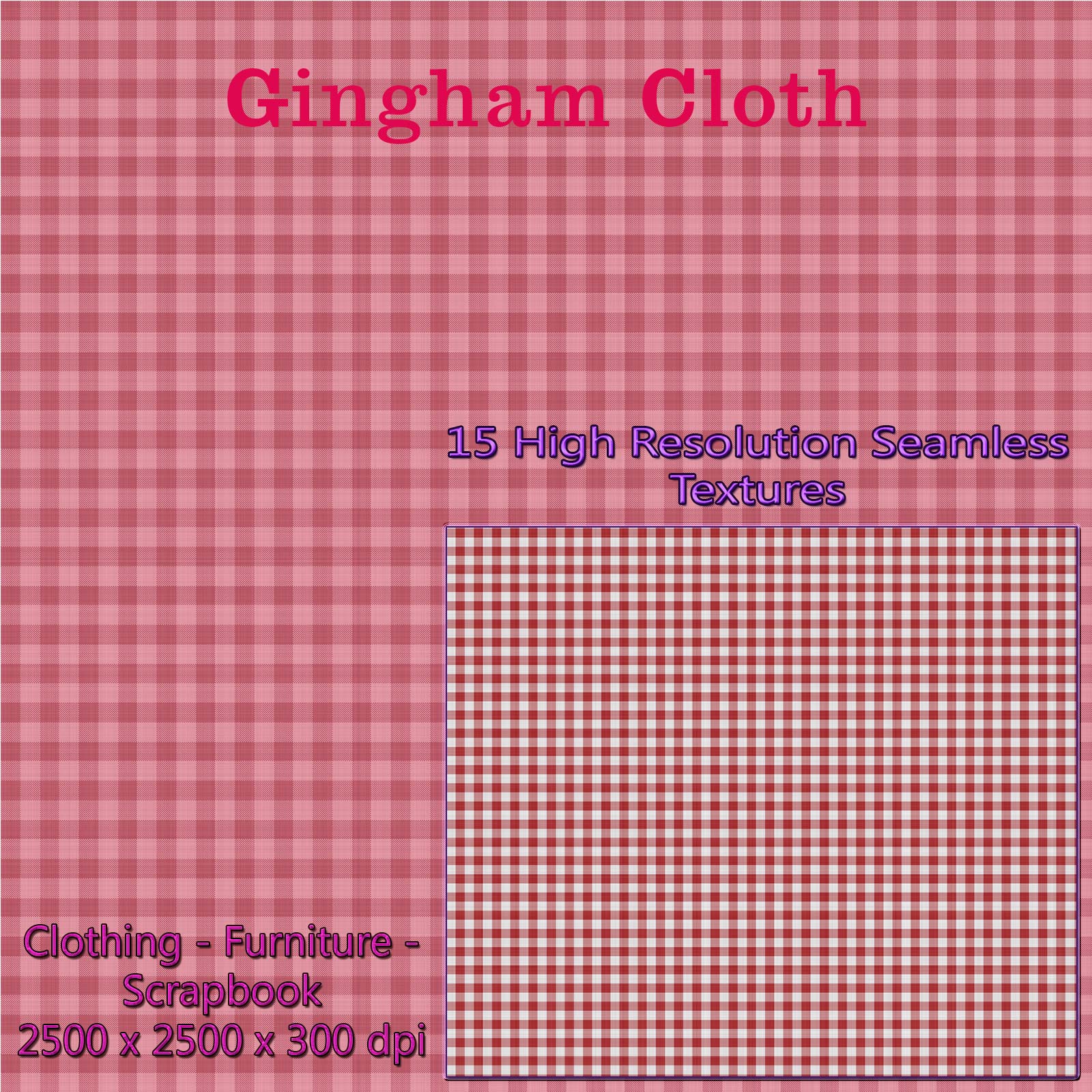 15 Seamless Gingham Cloth Textures - Merchant Resource by N/A