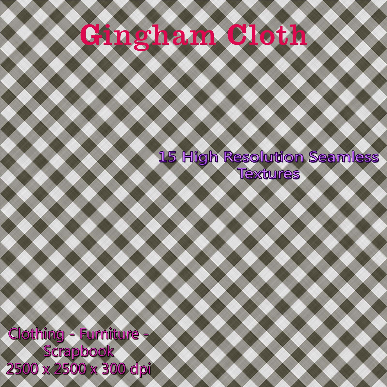 15 Seamless Gingham Cloth Textures - Merchant Resource by N/A