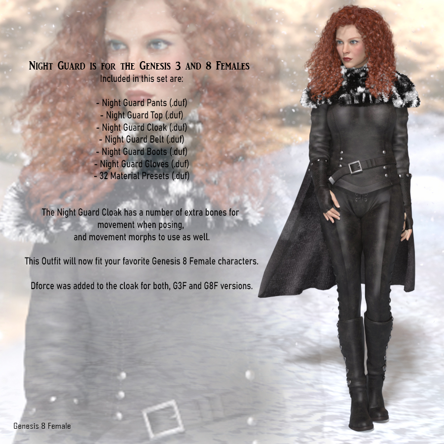 Night Guard for Genesis 3 and 8 Females by N/A