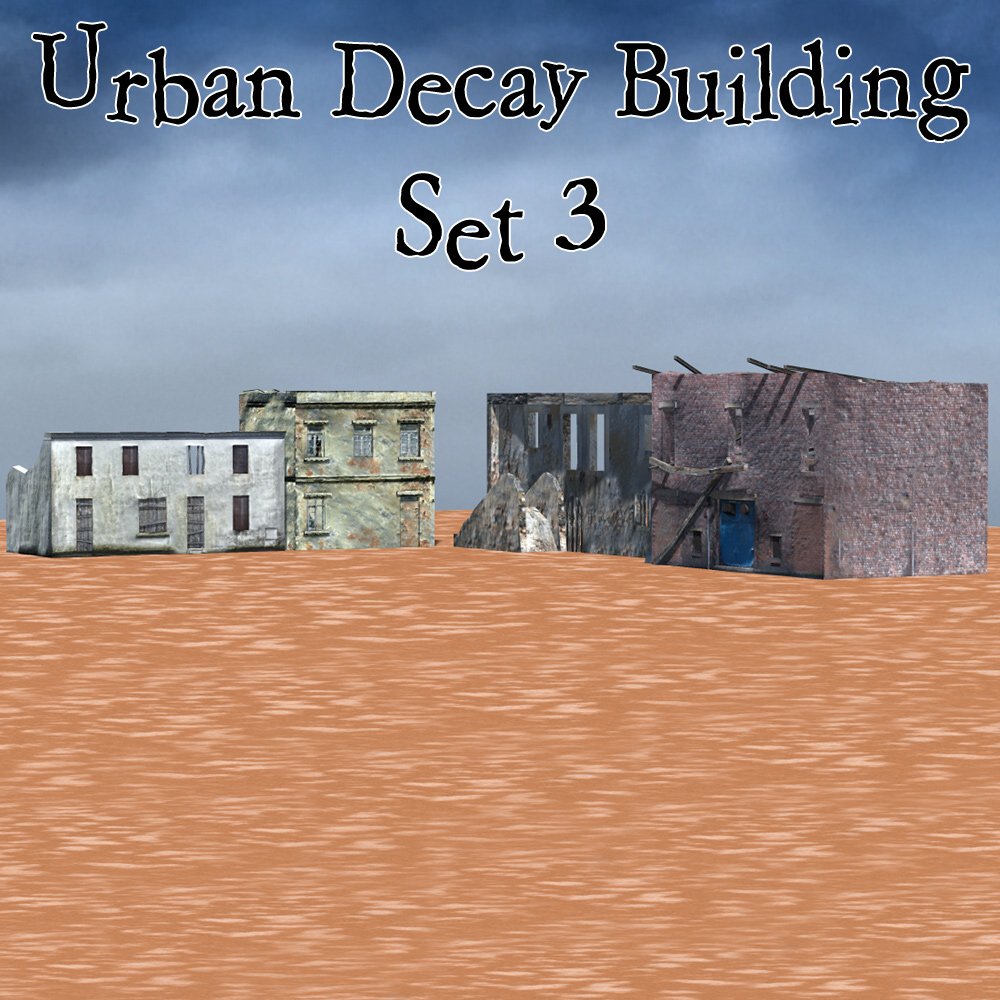 Urban Decay: Buildings Set 3 (for Poser) by N/A