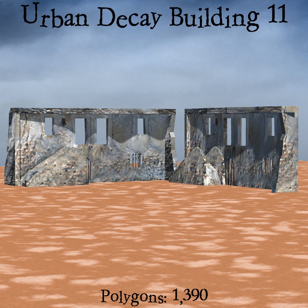 Urban Decay: Buildings Set 3 (for Poser) by N/A