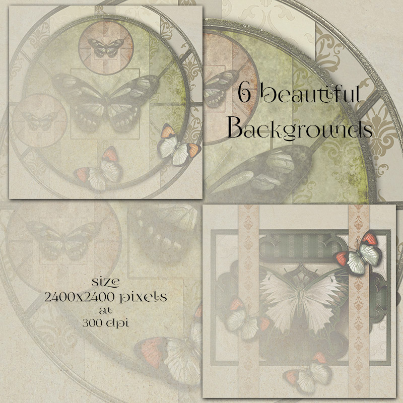 Butterfly Elements and Backgrounds by N/A