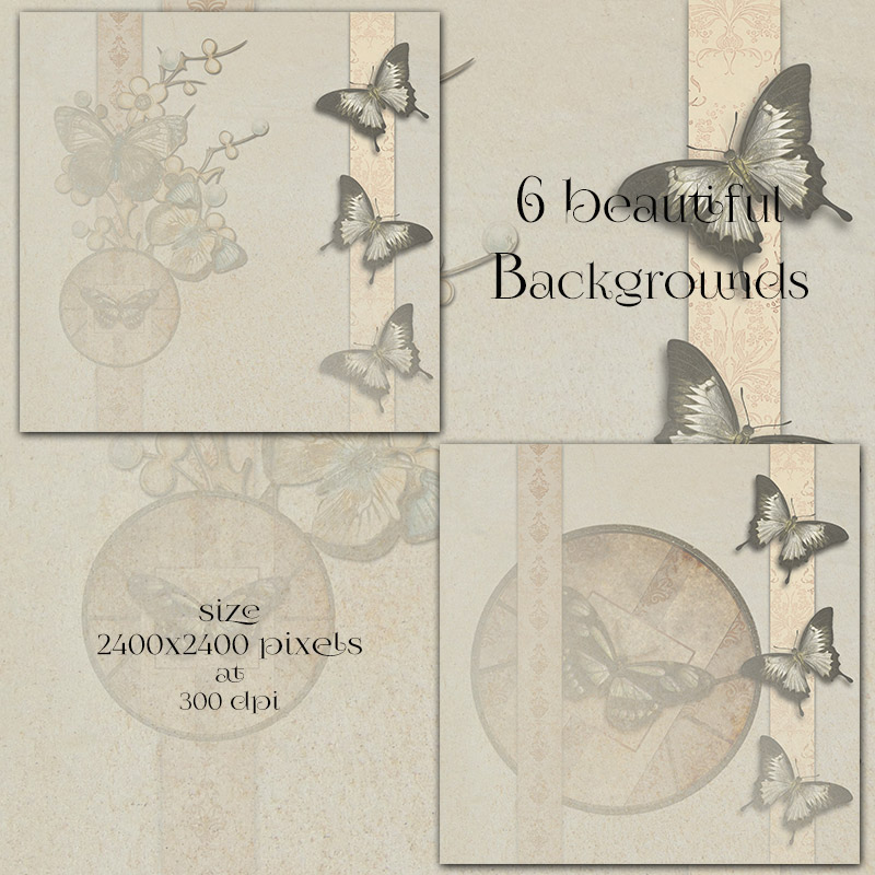 Butterfly Elements and Backgrounds by N/A