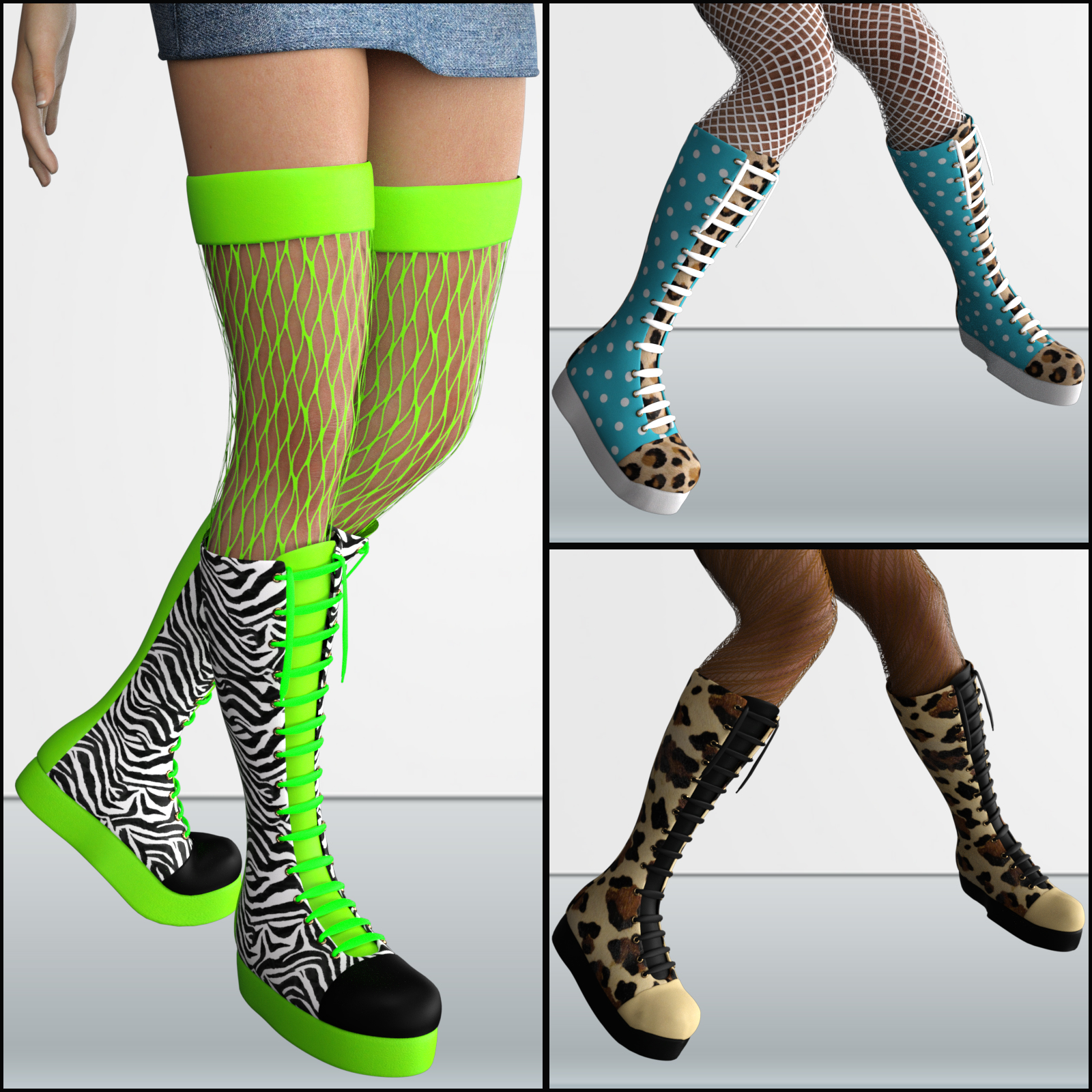 COSMOPOLITAN - Gothic Boots for G3F & Mangastic Satsuki by N/A