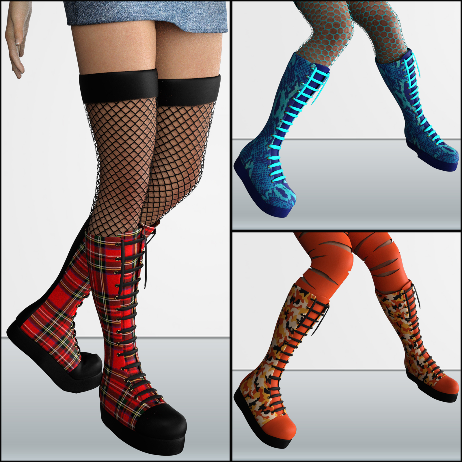COSMOPOLITAN - Gothic Boots for G3F & Mangastic Satsuki by N/A