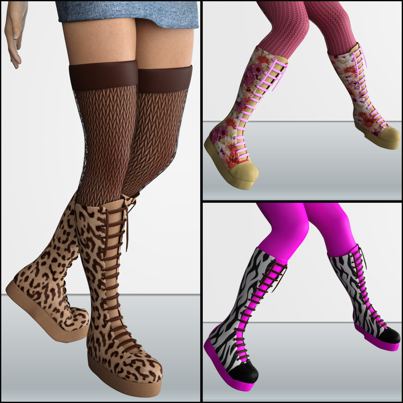 COSMOPOLITAN - Gothic Boots for G3F & Mangastic Satsuki by N/A