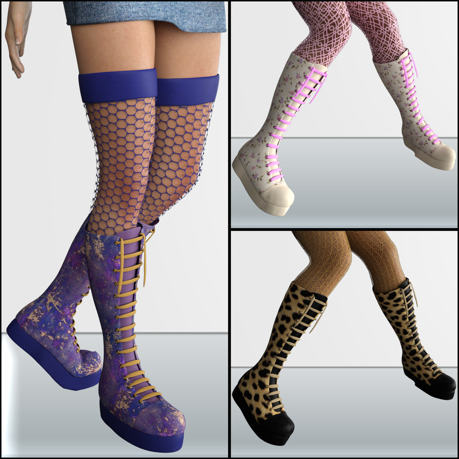 COSMOPOLITAN - Gothic Boots for G3F & Mangastic Satsuki by N/A