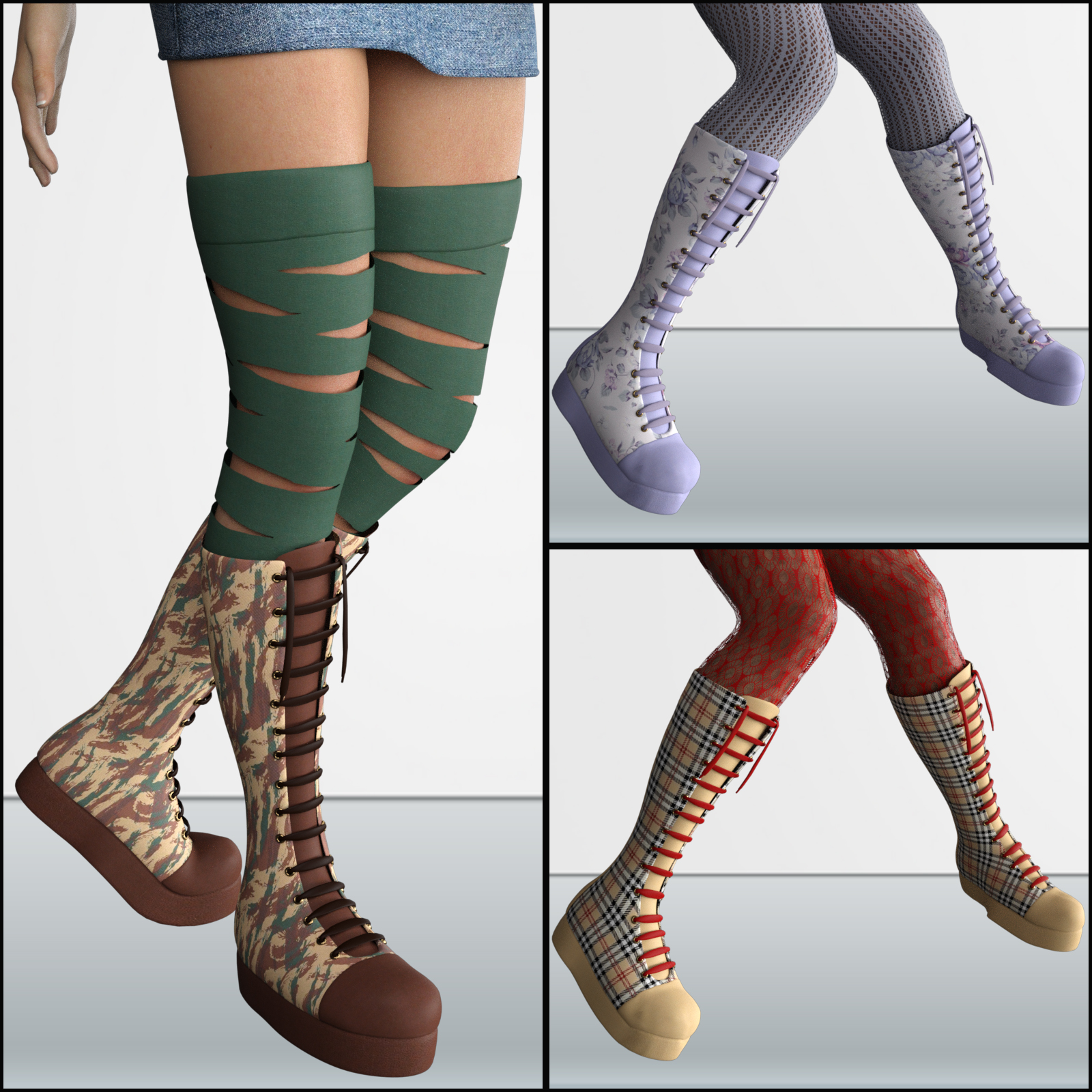 COSMOPOLITAN - Gothic Boots for G3F & Mangastic Satsuki by N/A