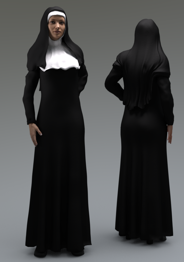 Nun Outfit for Genesis 3 Female(s) by N/A