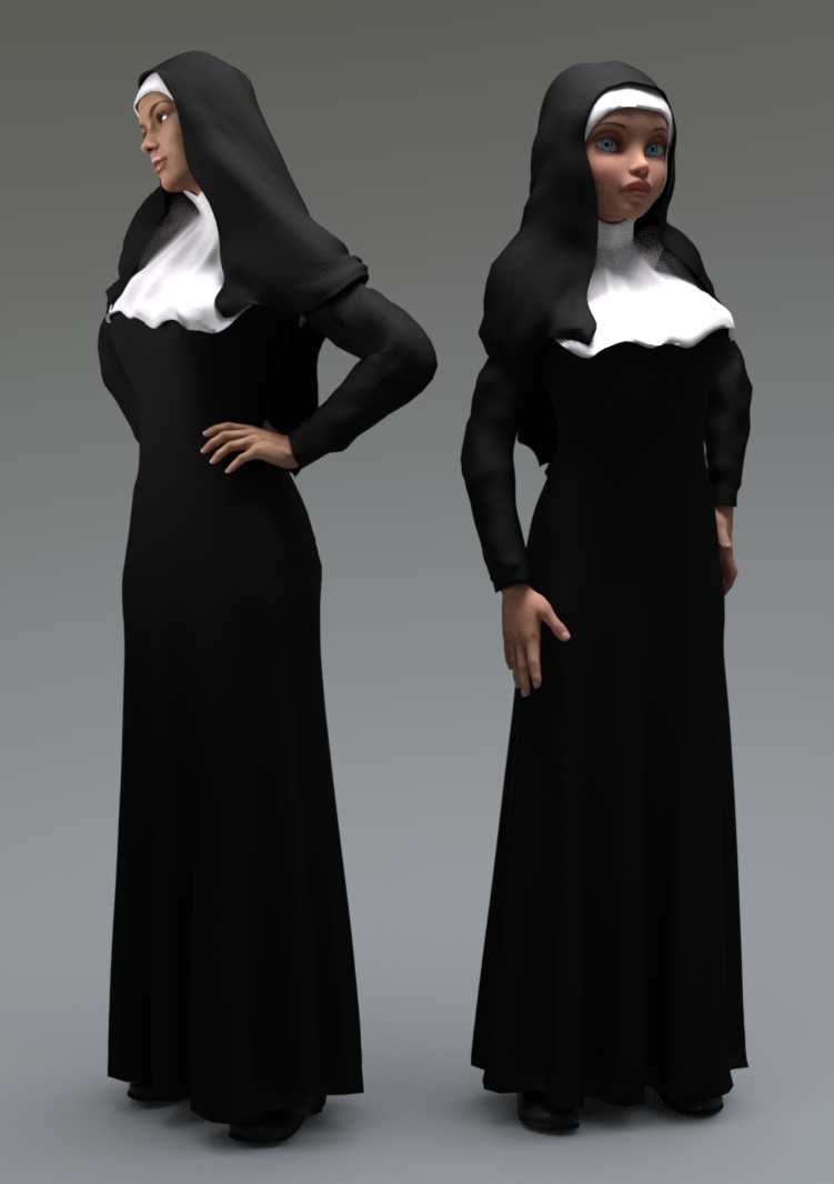 Nun Outfit for Genesis 3 Female(s) by N/A