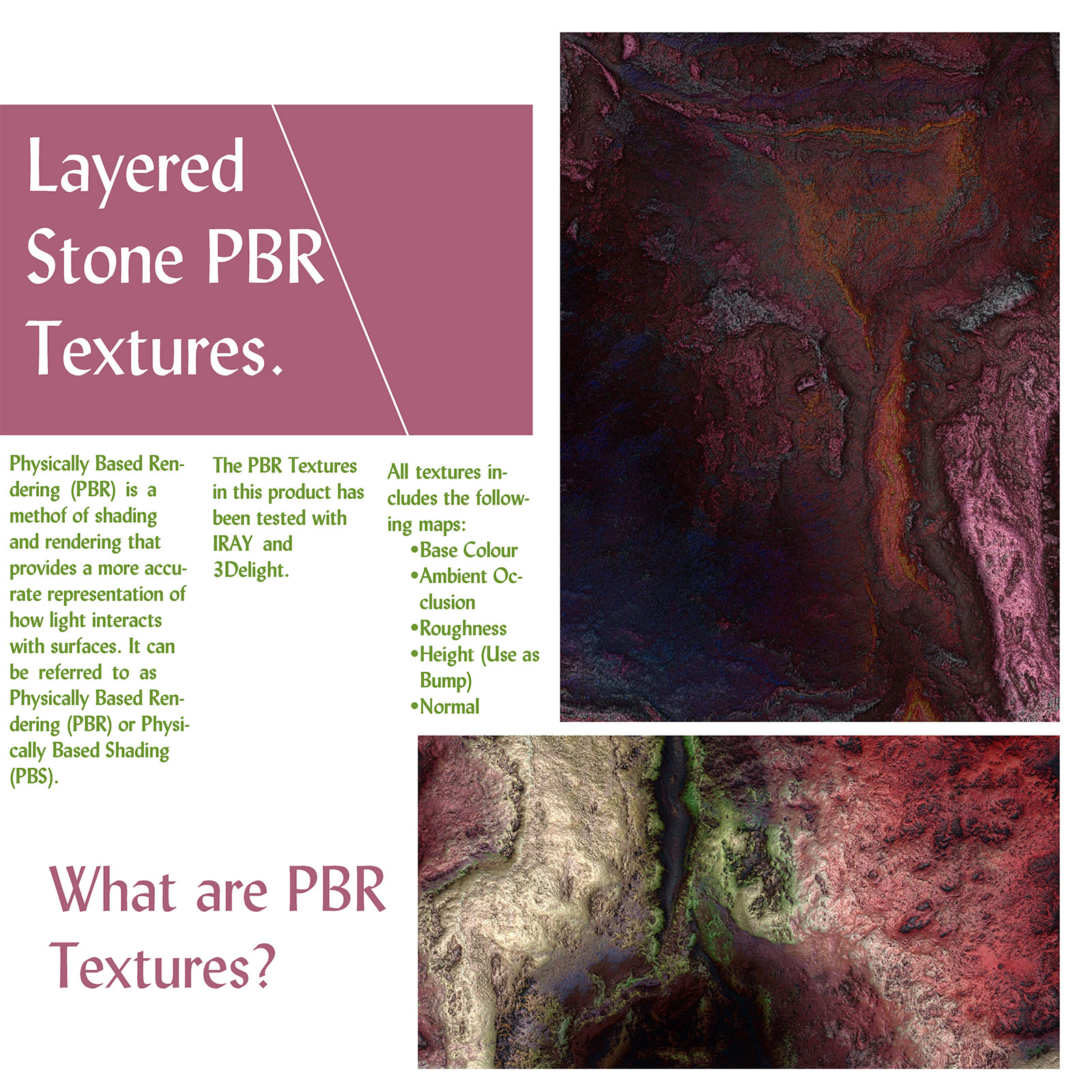10 Seamless Layered Stone Texture with Maps by N/A
