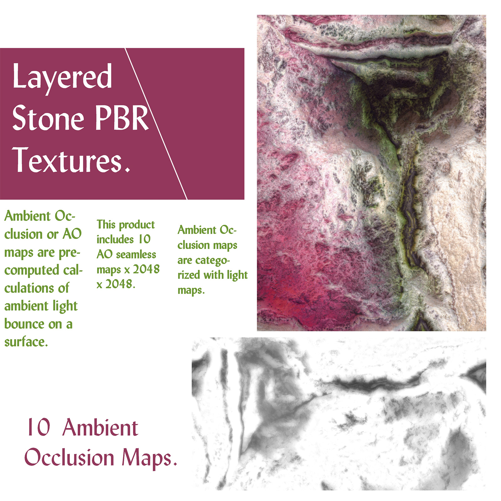 10 Seamless Layered Stone Texture with Maps by N/A