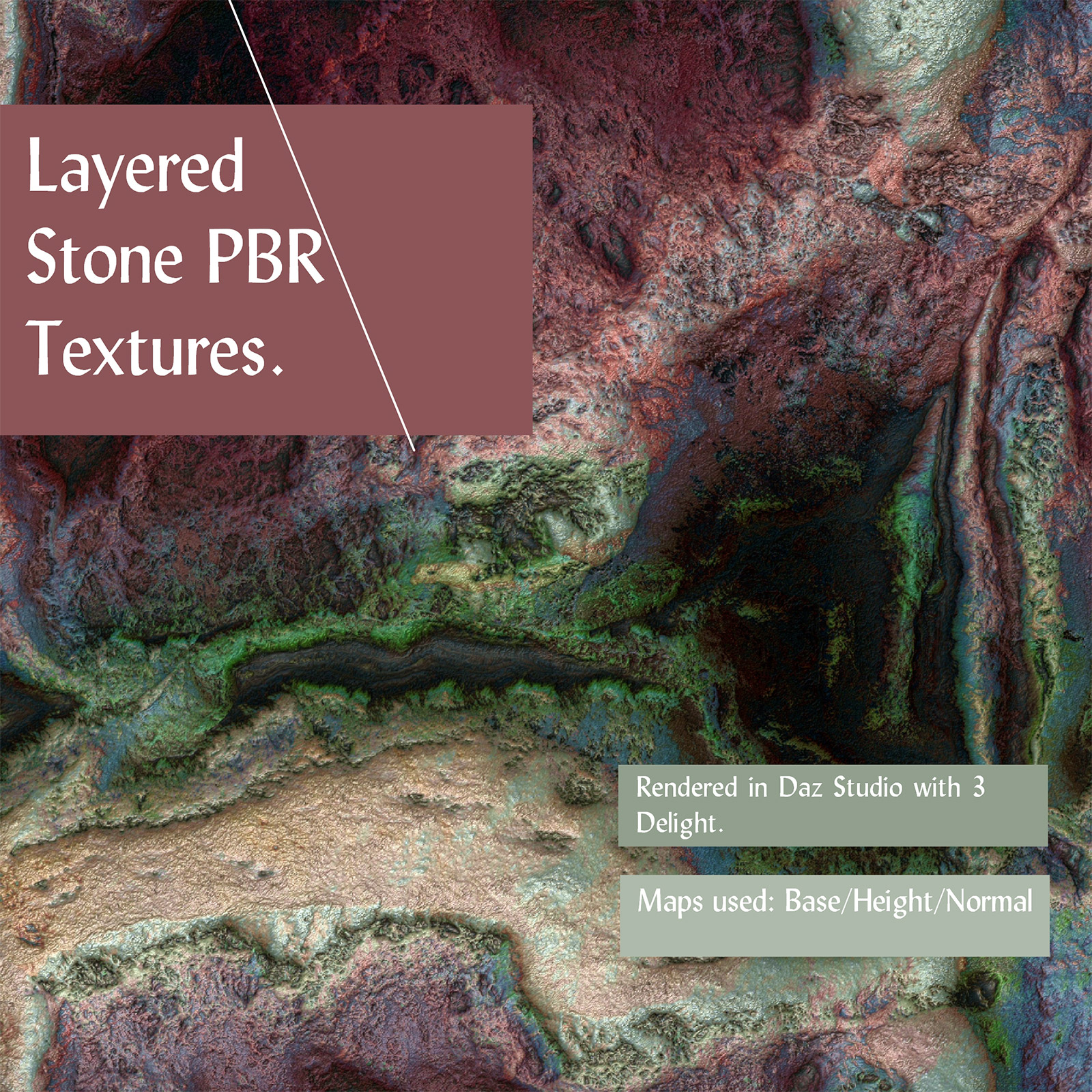 10 Seamless Layered Stone Texture with Maps by N/A