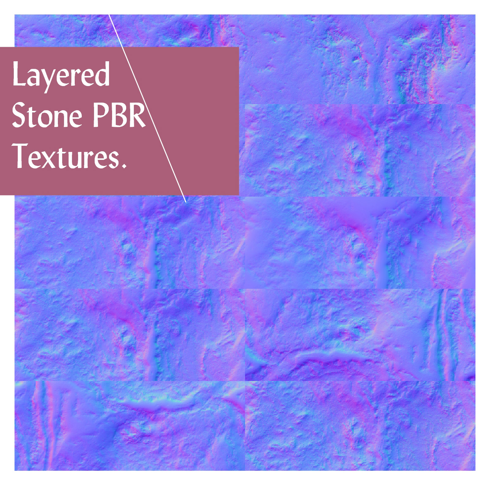 10 Seamless Layered Stone Texture with Maps by N/A