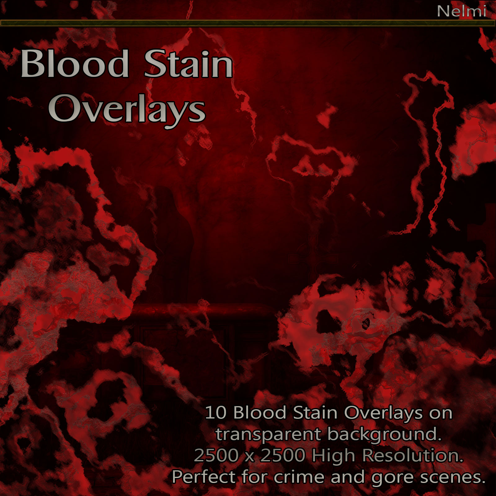 Merchant Resource: 10 Blood Stains on Transparent Background by N/A