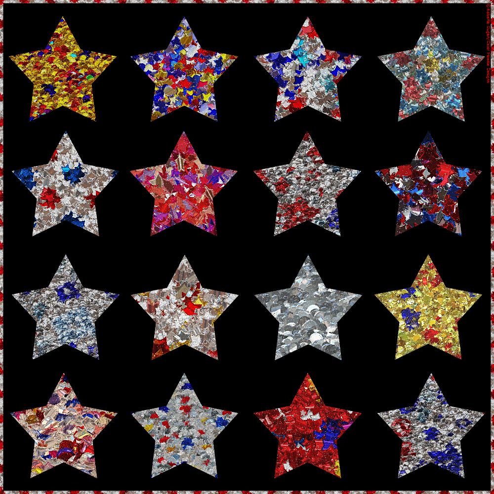 Patriotic Glitterized Seamless Textures by N/A