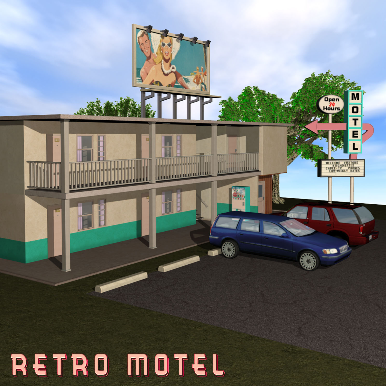 Retro-Motel Building Set by N/A