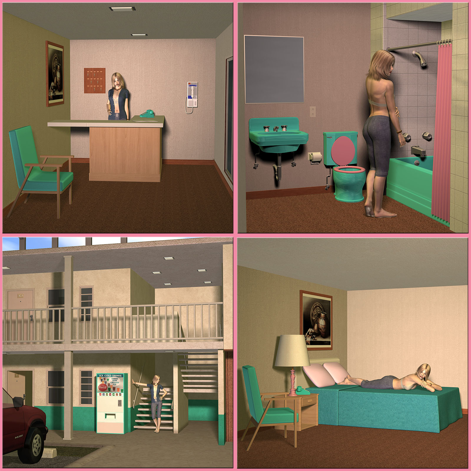 Retro-Motel Building Set by N/A