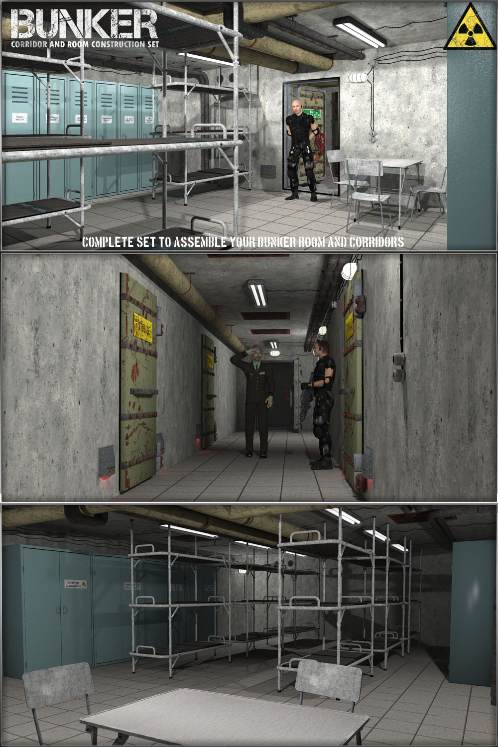 Bunker: S2 - Corridor and Room Construction Set by N/A