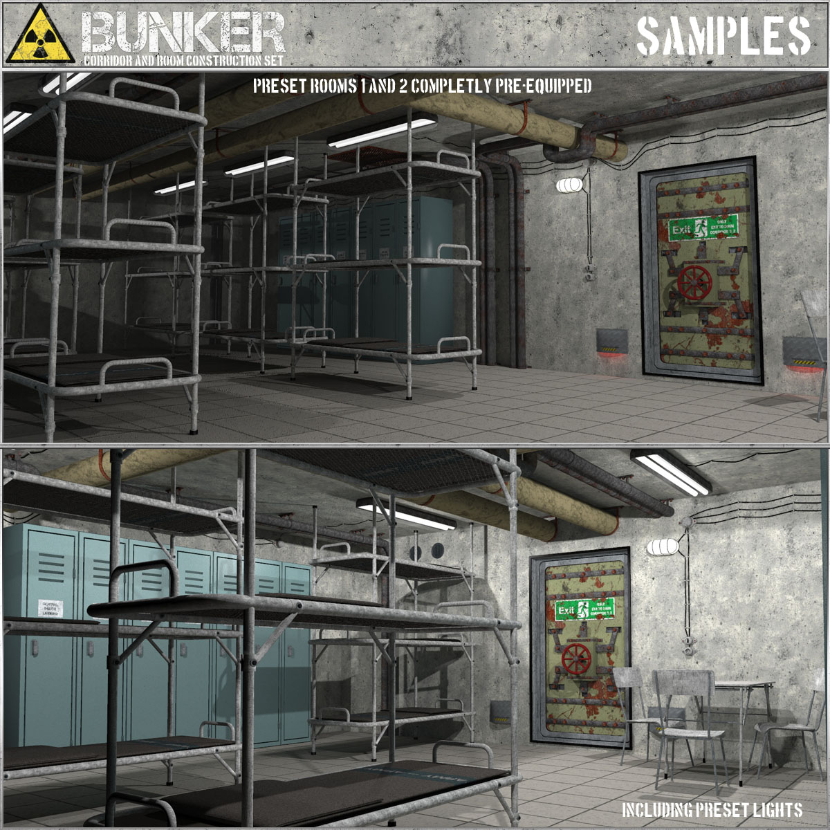 Bunker: S2 - Corridor and Room Construction Set by N/A