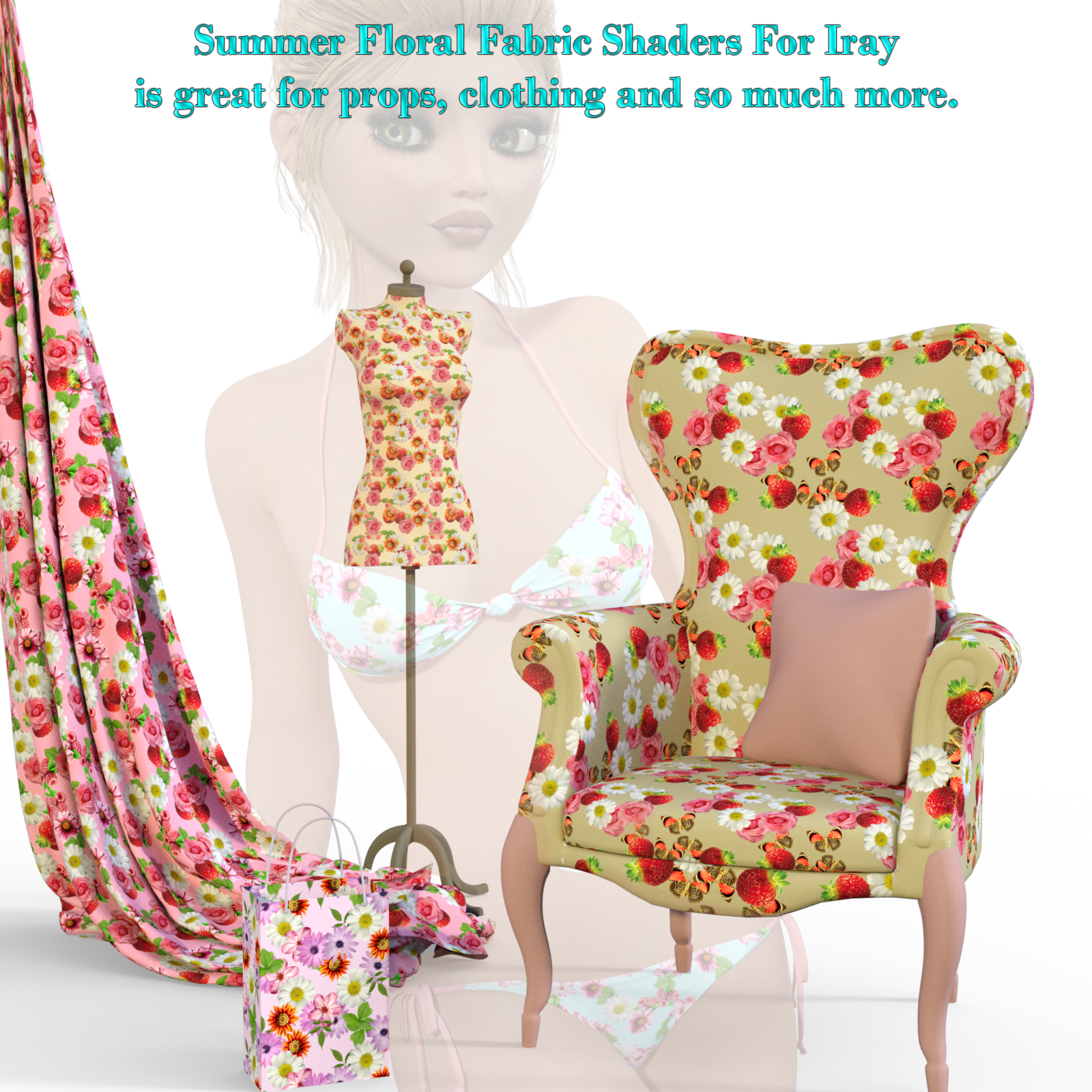 Summer Floral Fabric Shaders For Iray 4.9 - Merchant Resource by N/A