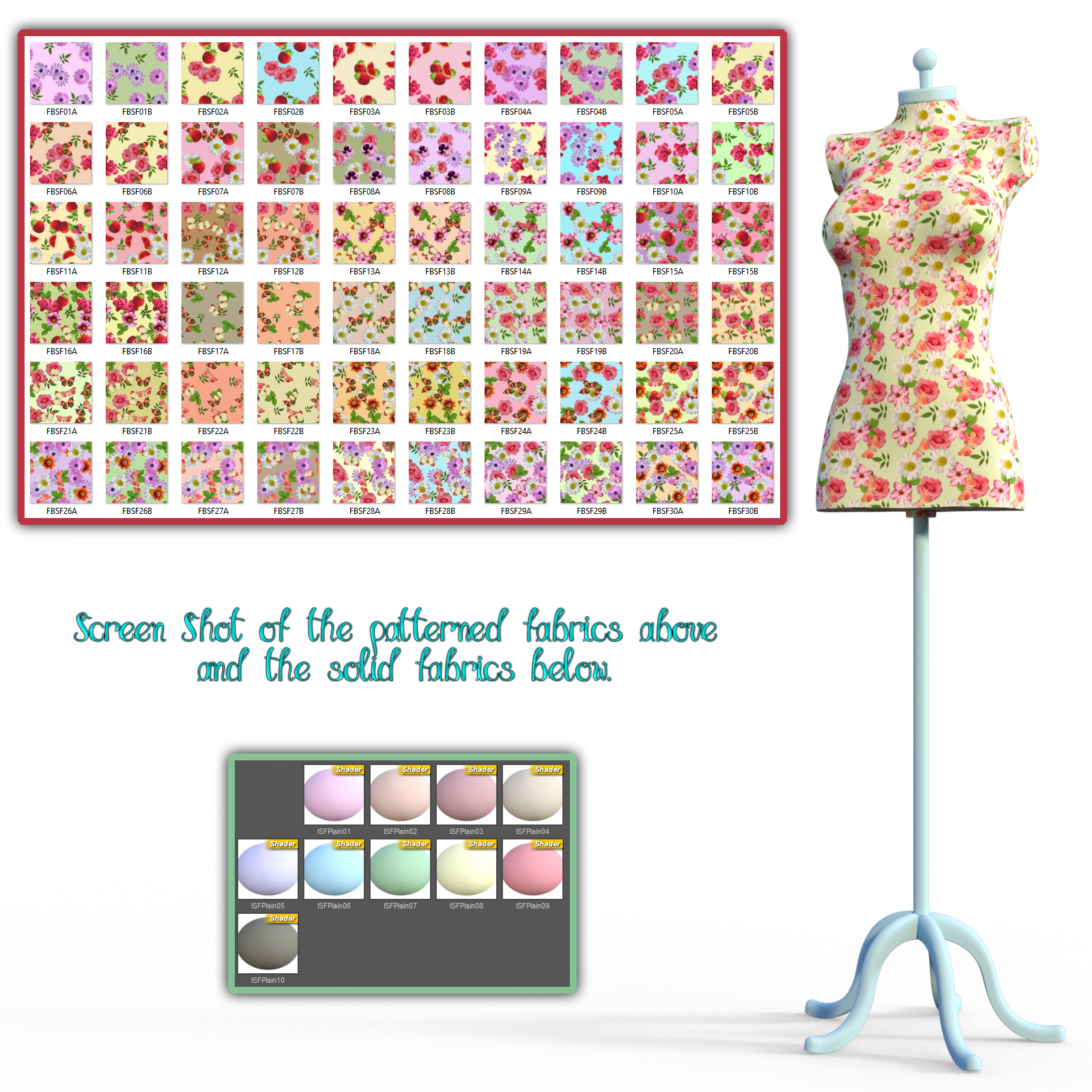 Summer Floral Fabric Shaders For Iray 4.9 - Merchant Resource by N/A