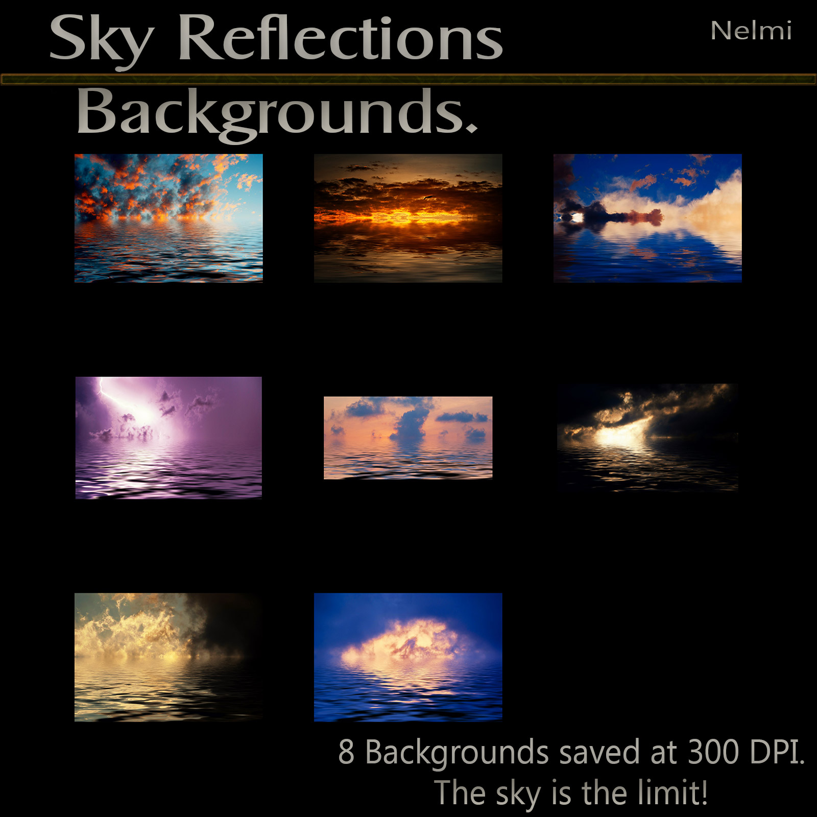8 Sky Reflections Backgrounds by N/A