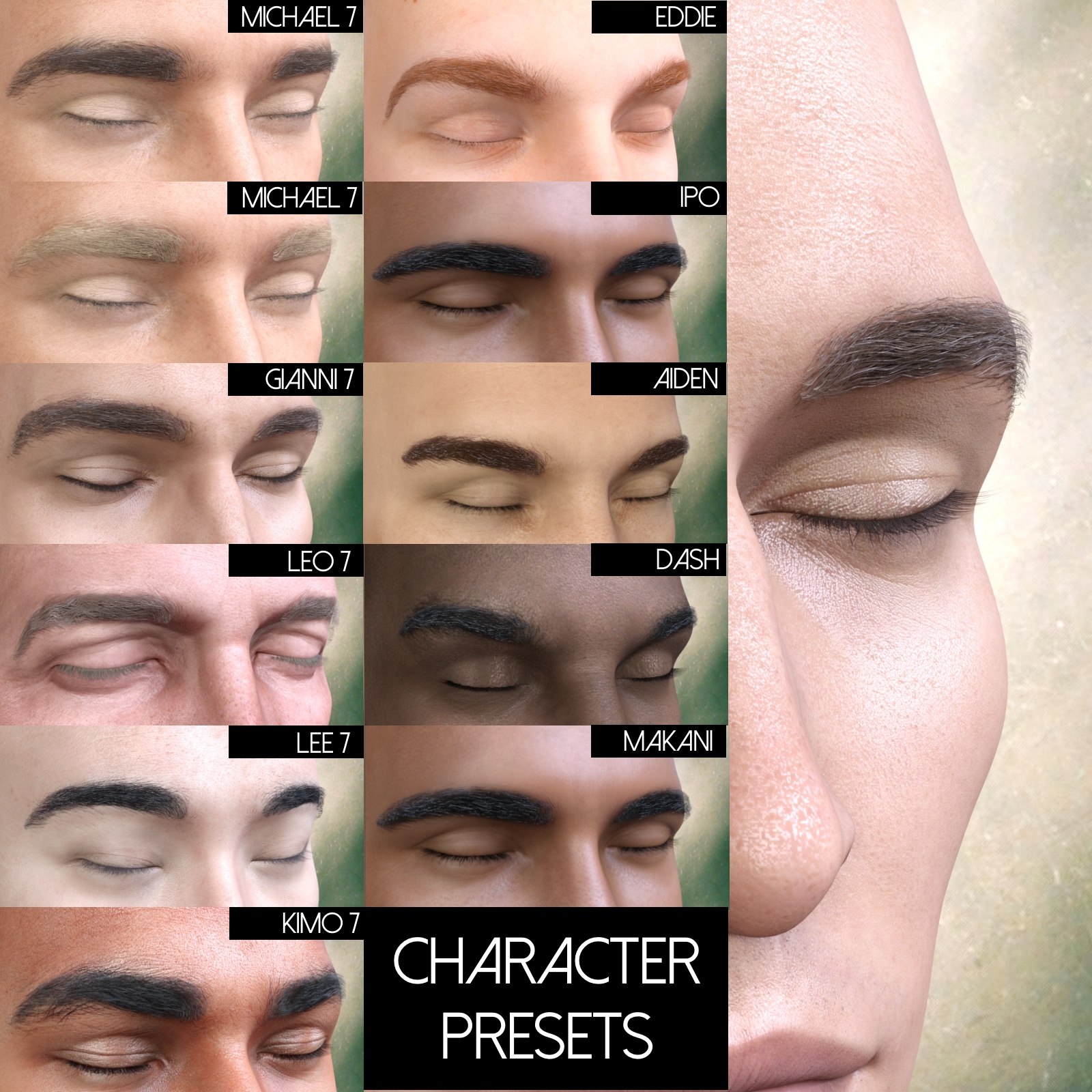 Oh My Brows Morphing Eyebrows for Genesis 3 Male by N/A