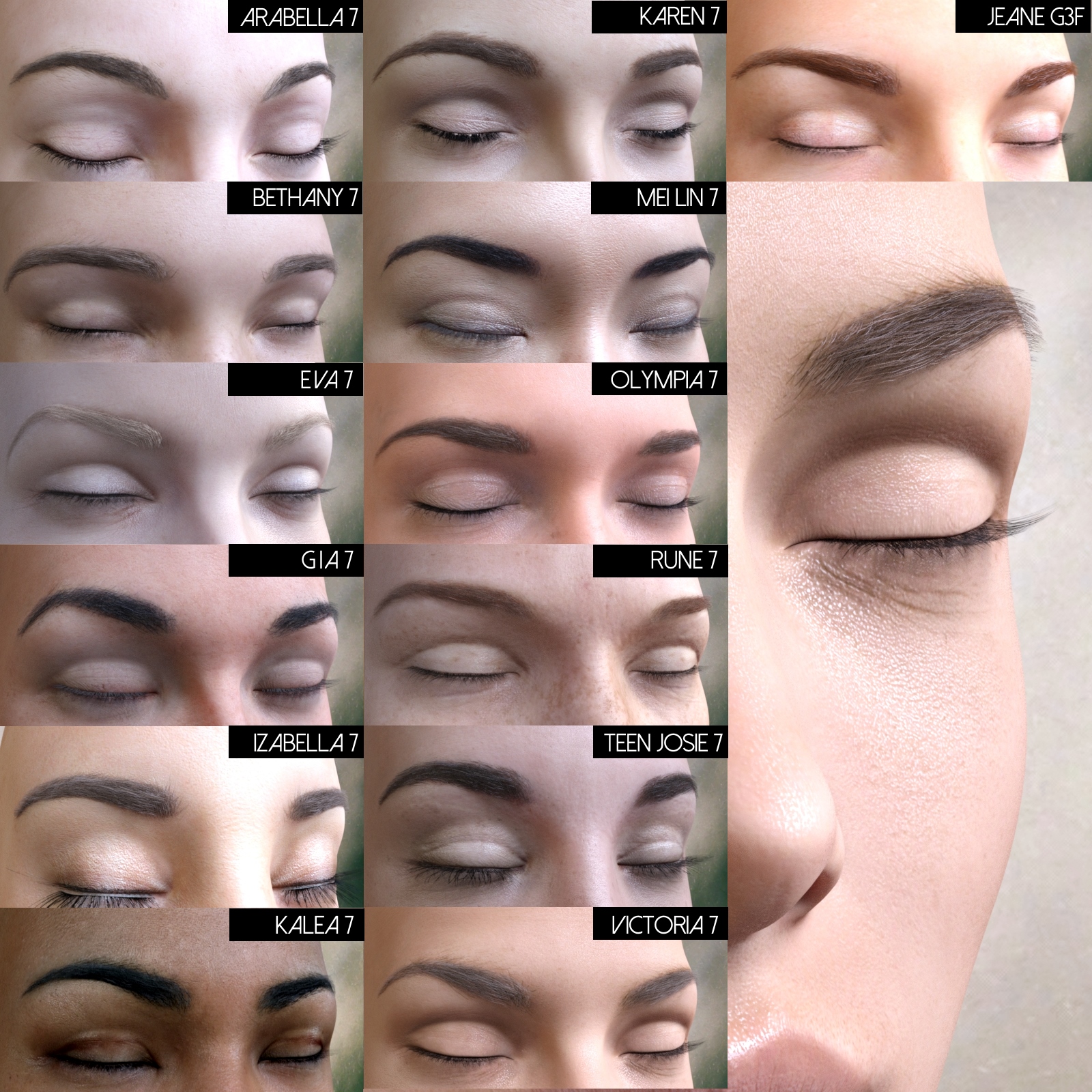 Oh My Brows BUNDLE Morphing Eyebrows for G3F and G3M by N/A