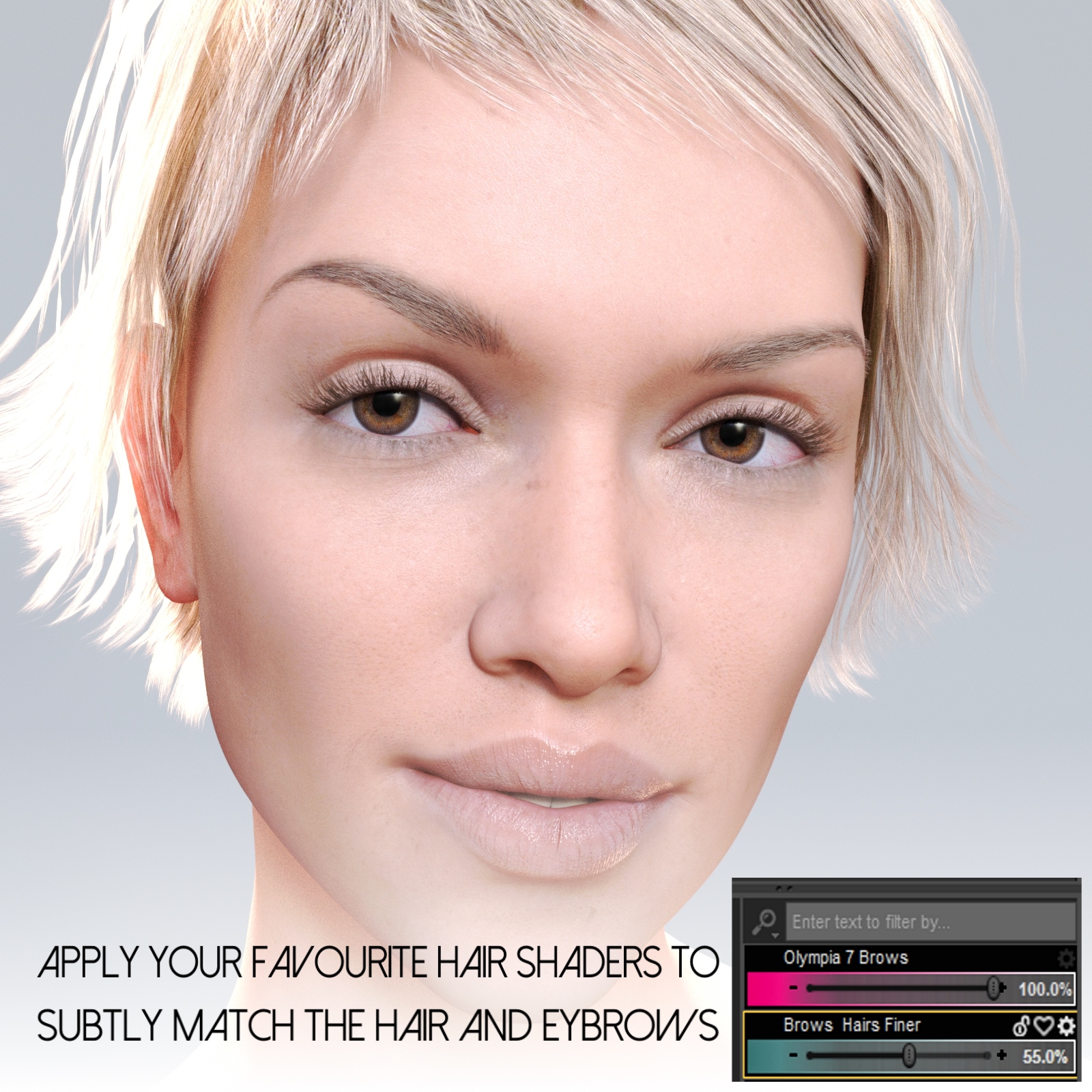 Oh My Brows BUNDLE Morphing Eyebrows for G3F and G3M by N/A