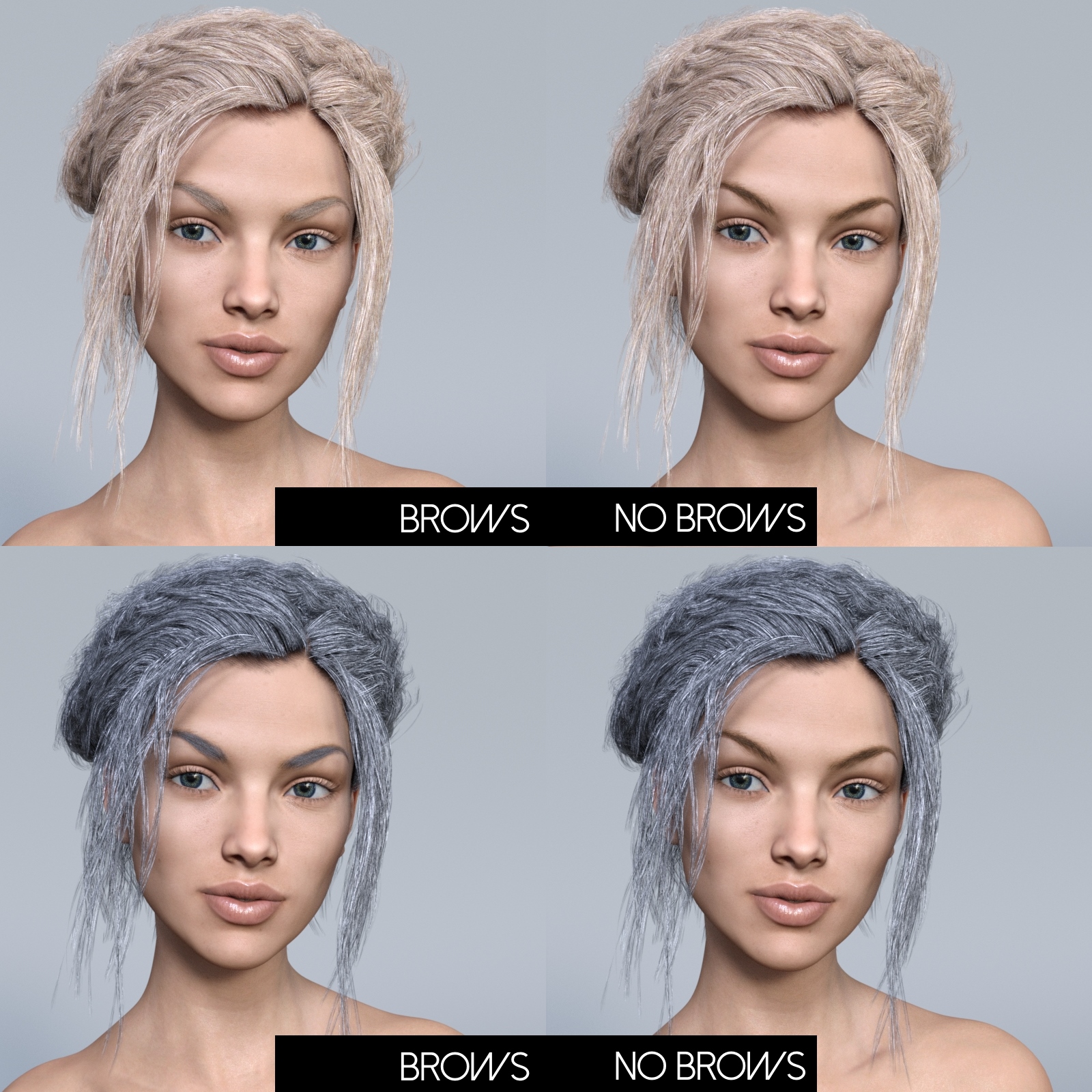 Oh My Brows BUNDLE Morphing Eyebrows for G3F and G3M by N/A