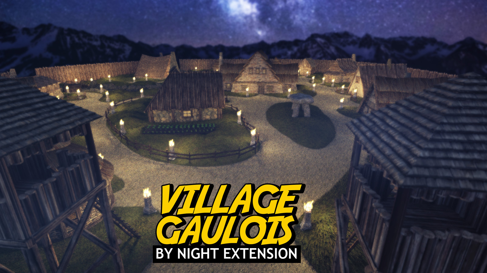 Village Gaulois - By Night Extension - for DS Iray by N/A