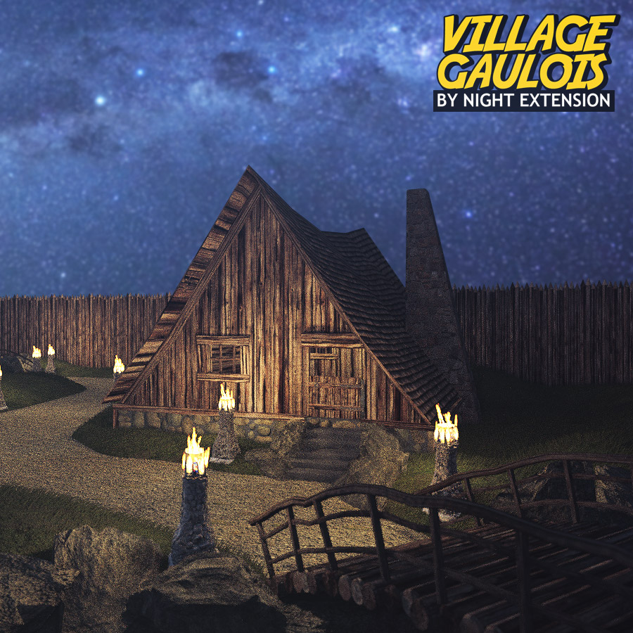 Village Gaulois - By Night Extension - for DS Iray by N/A