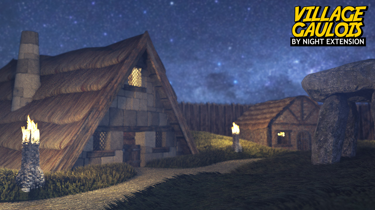 Village Gaulois - By Night Extension - for DS Iray by N/A