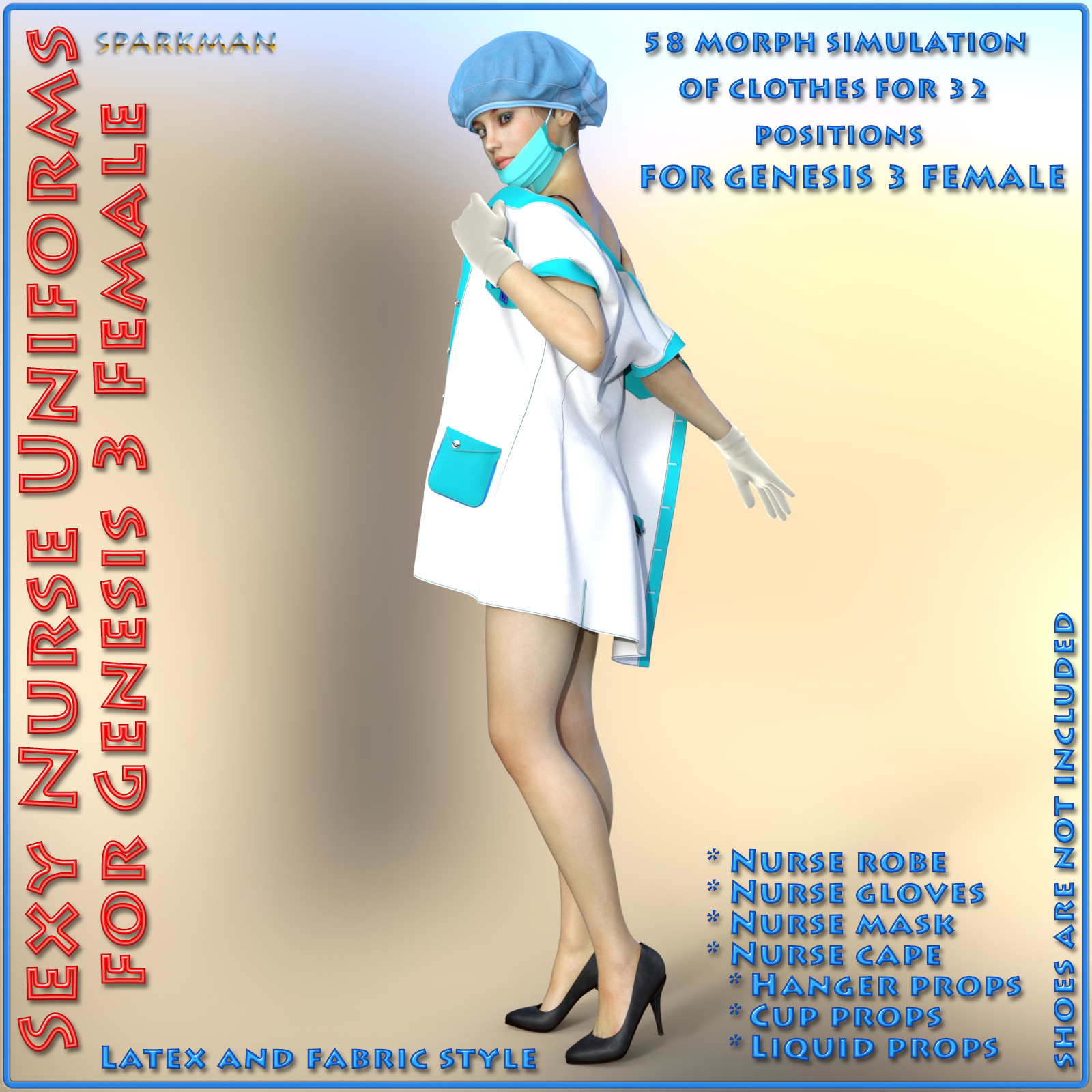 Sexy Nurse Uniform for Genesis 3 Female(s) by N/A