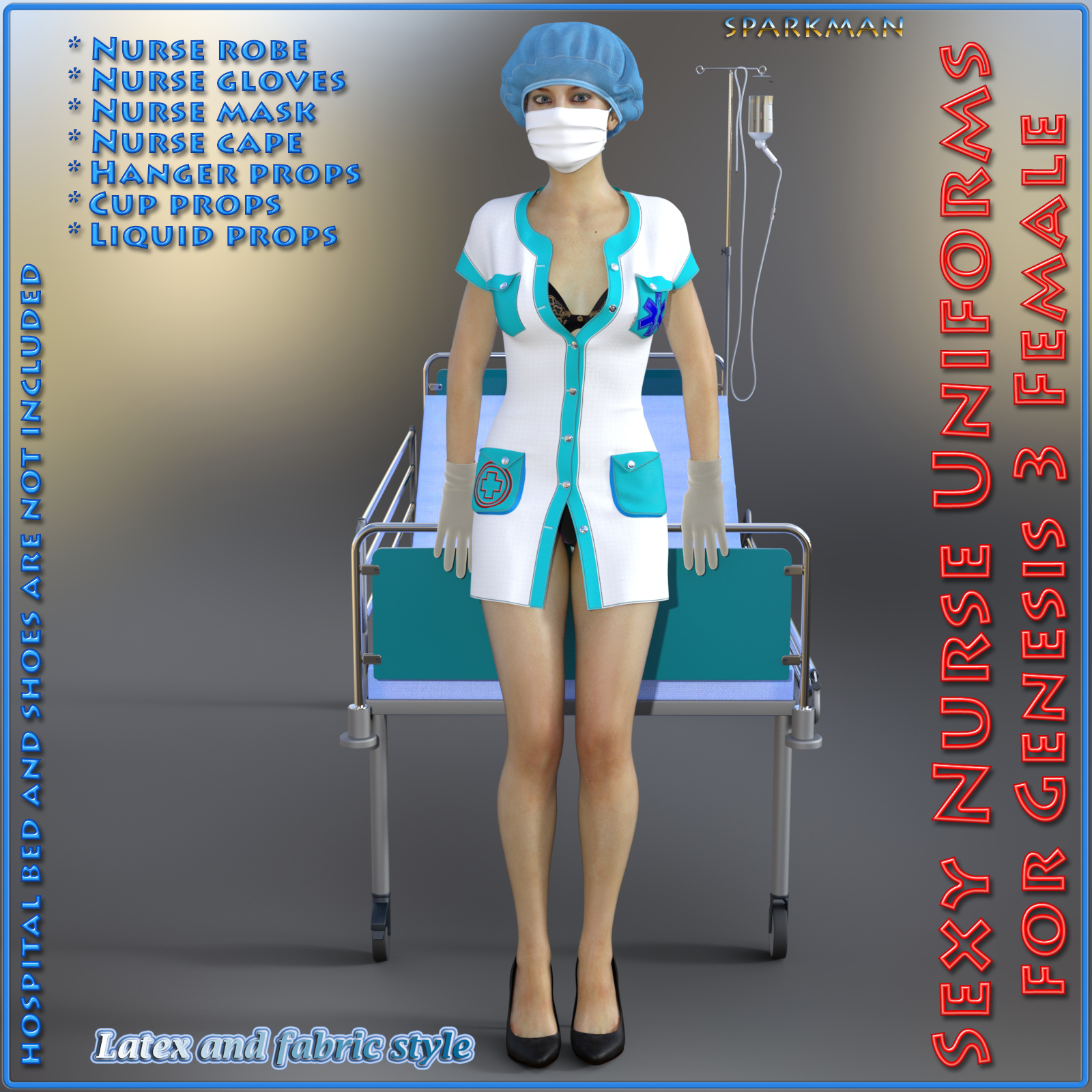 Sexy Nurse Uniform for Genesis 3 Female(s) by N/A