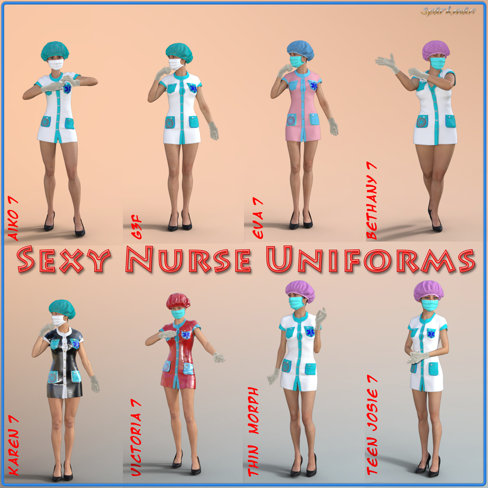 Sexy Nurse Uniform for Genesis 3 Female(s) by N/A