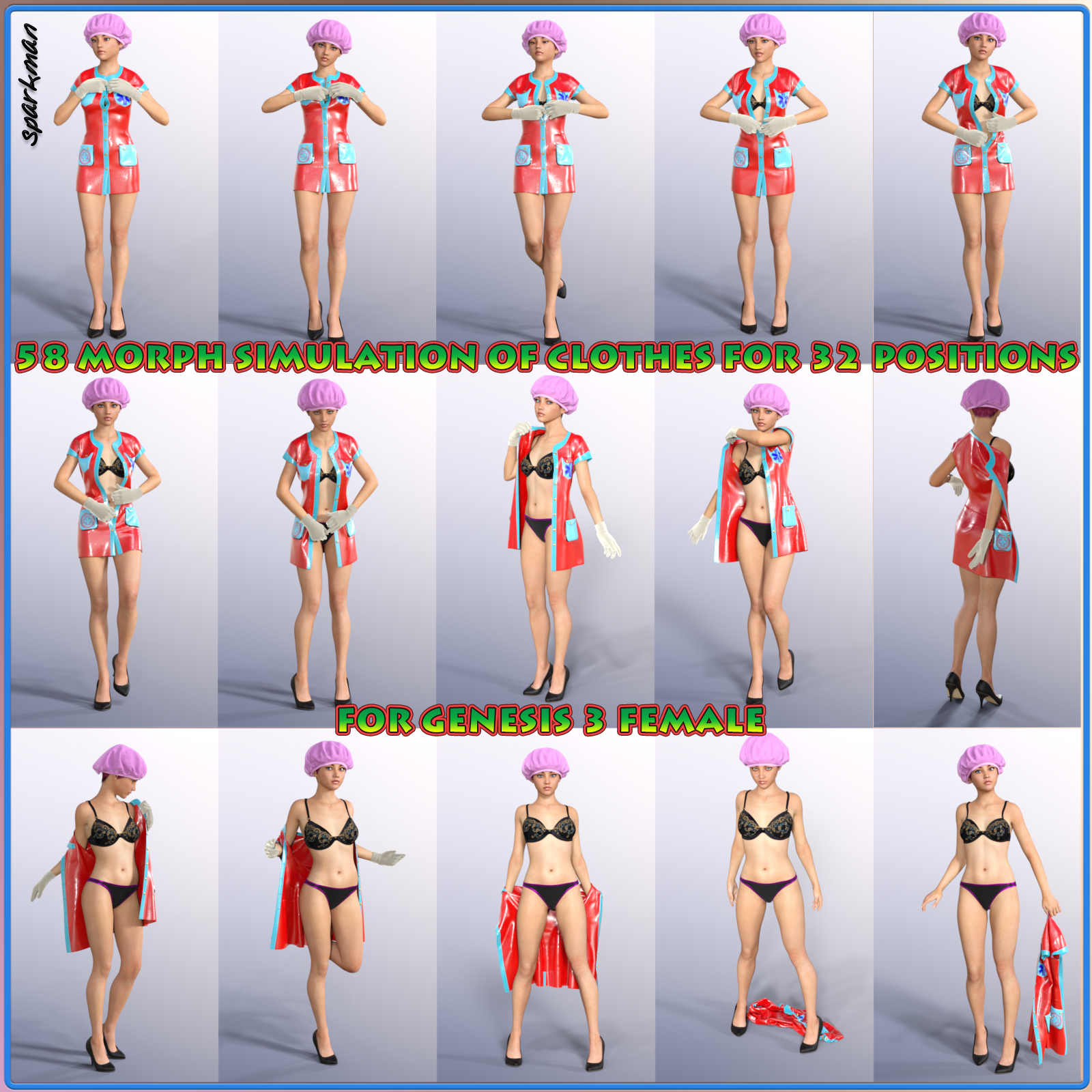 Sexy Nurse Uniform for Genesis 3 Female(s) by N/A