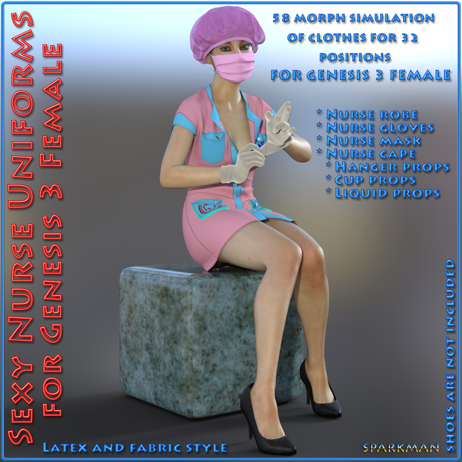 Sexy Nurse Uniform for Genesis 3 Female(s) by N/A