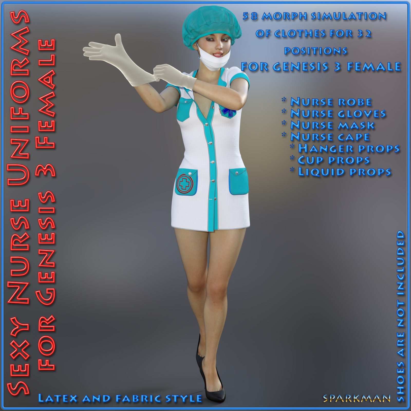 Sexy Nurse Uniform for Genesis 3 Female(s) by N/A