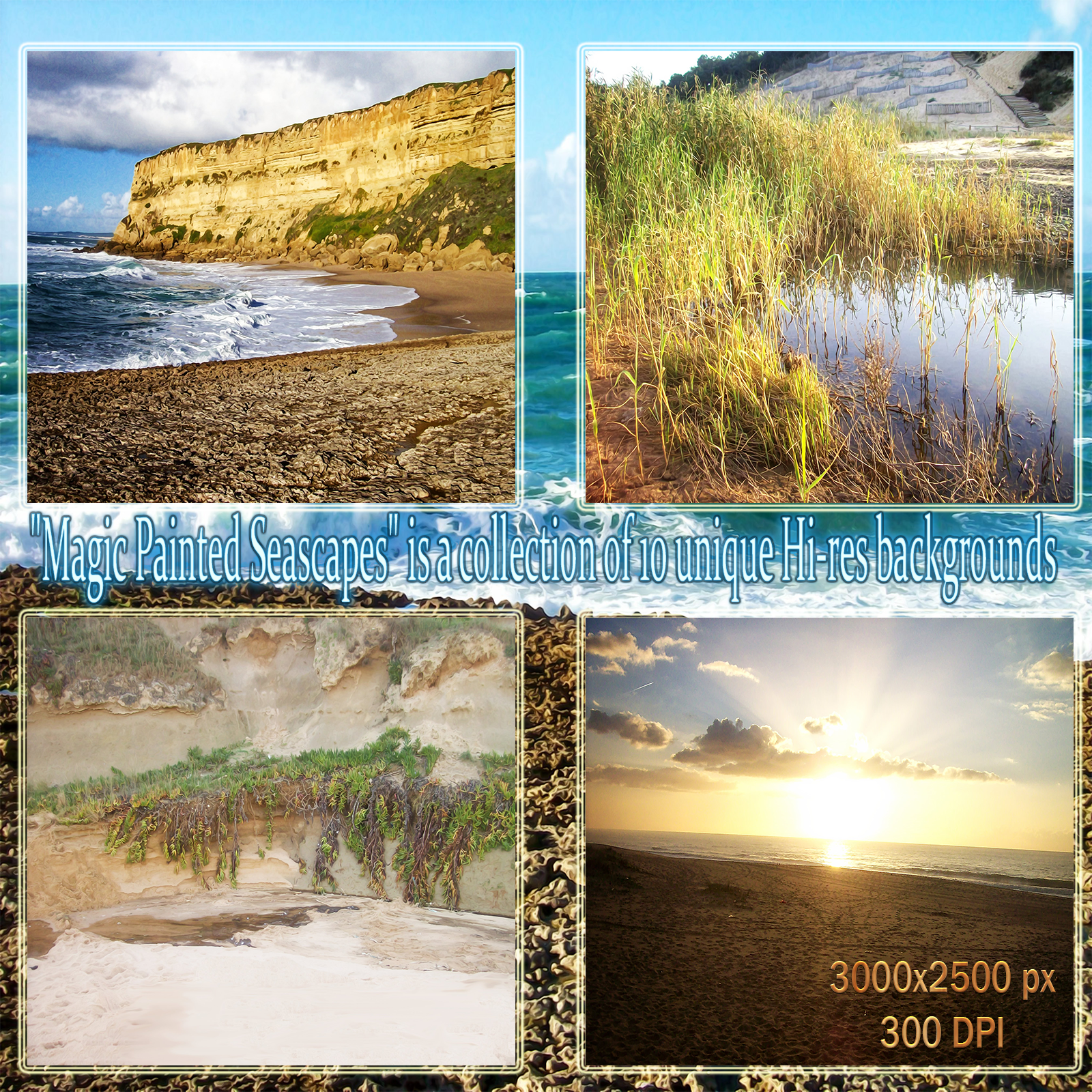 Magic Painted Seascapes- Backgrounds by N/A