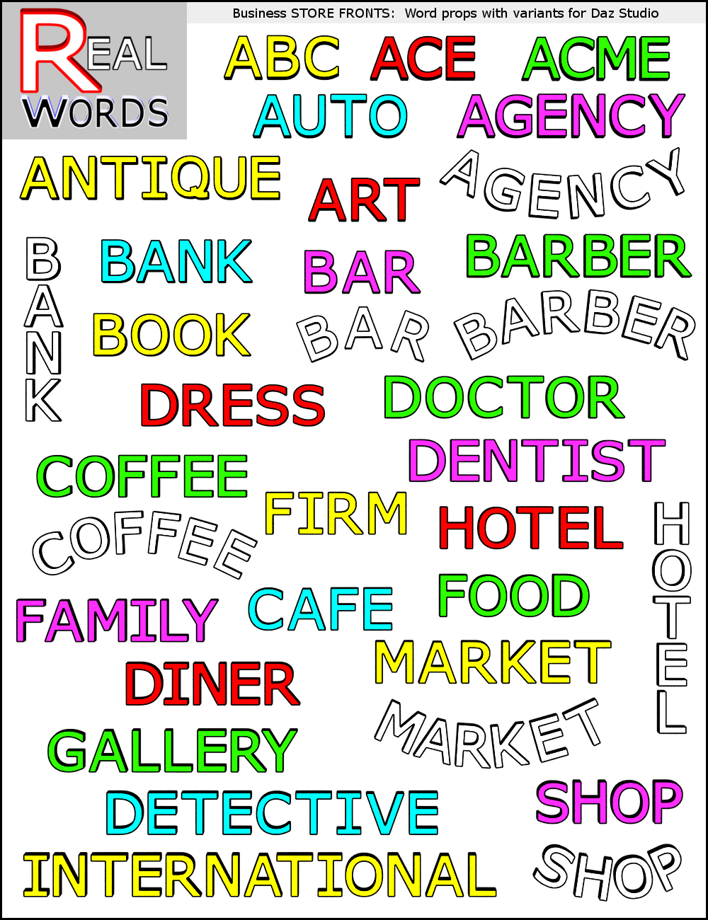 REAL-WORDS: Business Storefronts for Daz Studio by N/A